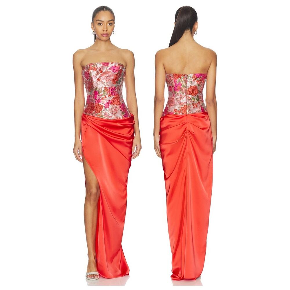 Katie May Aria Gown Strapless Corset Floral Party Formal Wedding Guest Prom XS